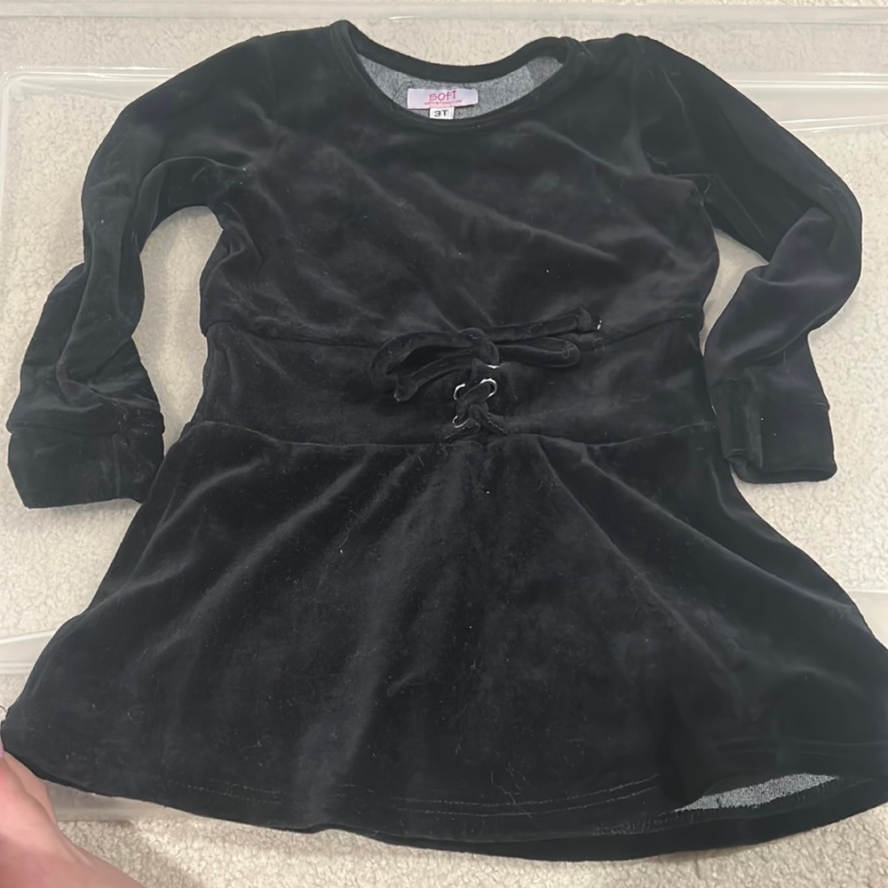 Sofi Black Velvet Dress